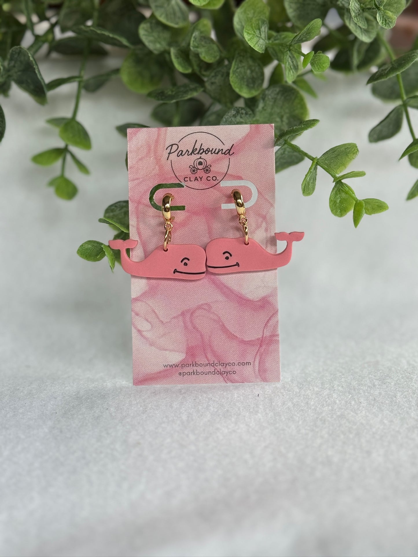 Preppy Pink Whale Earrings | Coastal-Inspired Charm