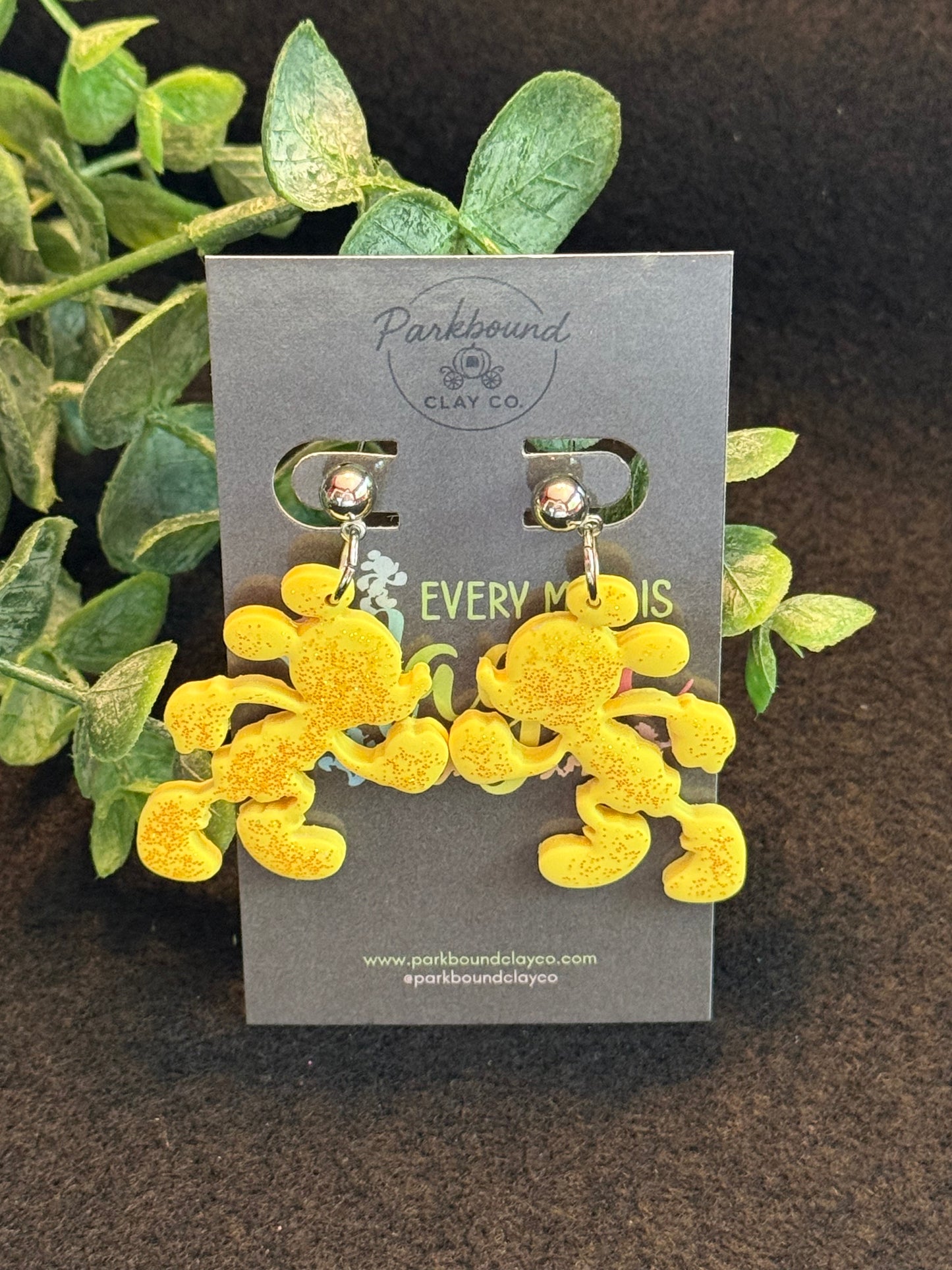 RunDisney Glitter Mouse Earrings
