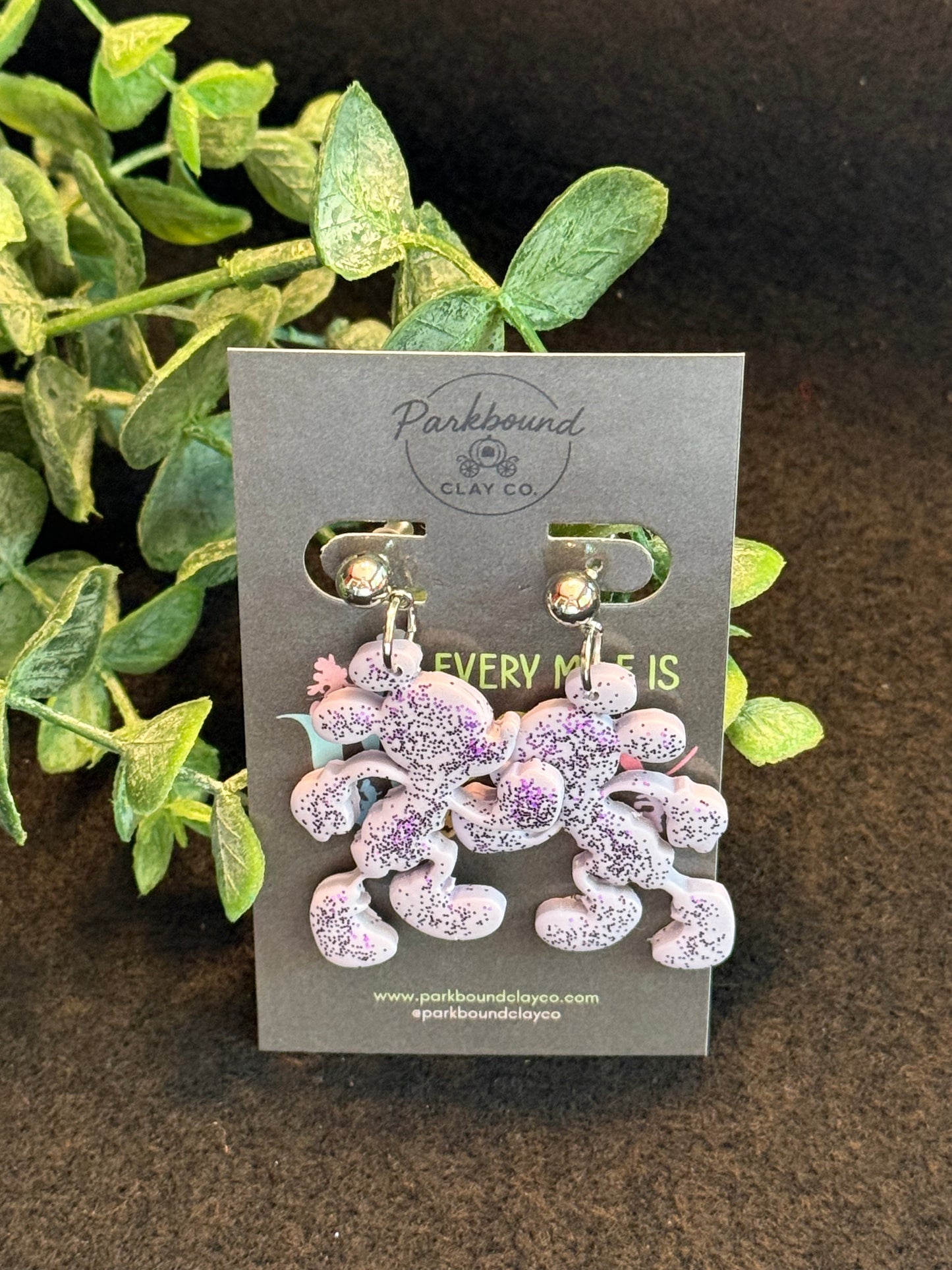 RunDisney Glitter Mouse Earrings