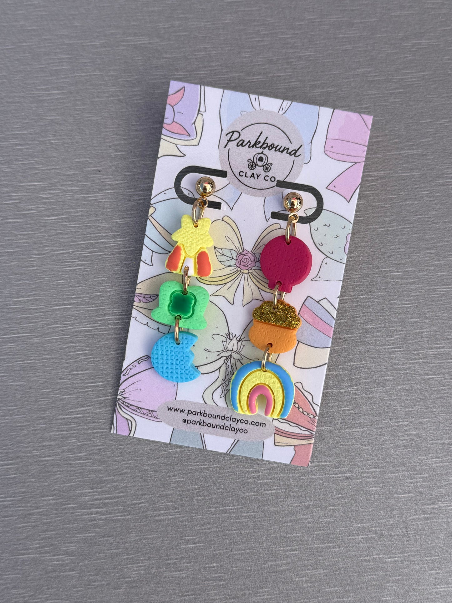 Lucky Cereal Inspired Dangles | Colorful Polymer Clay Statement Jewelry