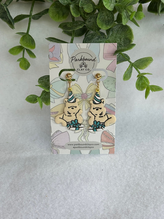 Pooh-Inspired Birthday Earrings