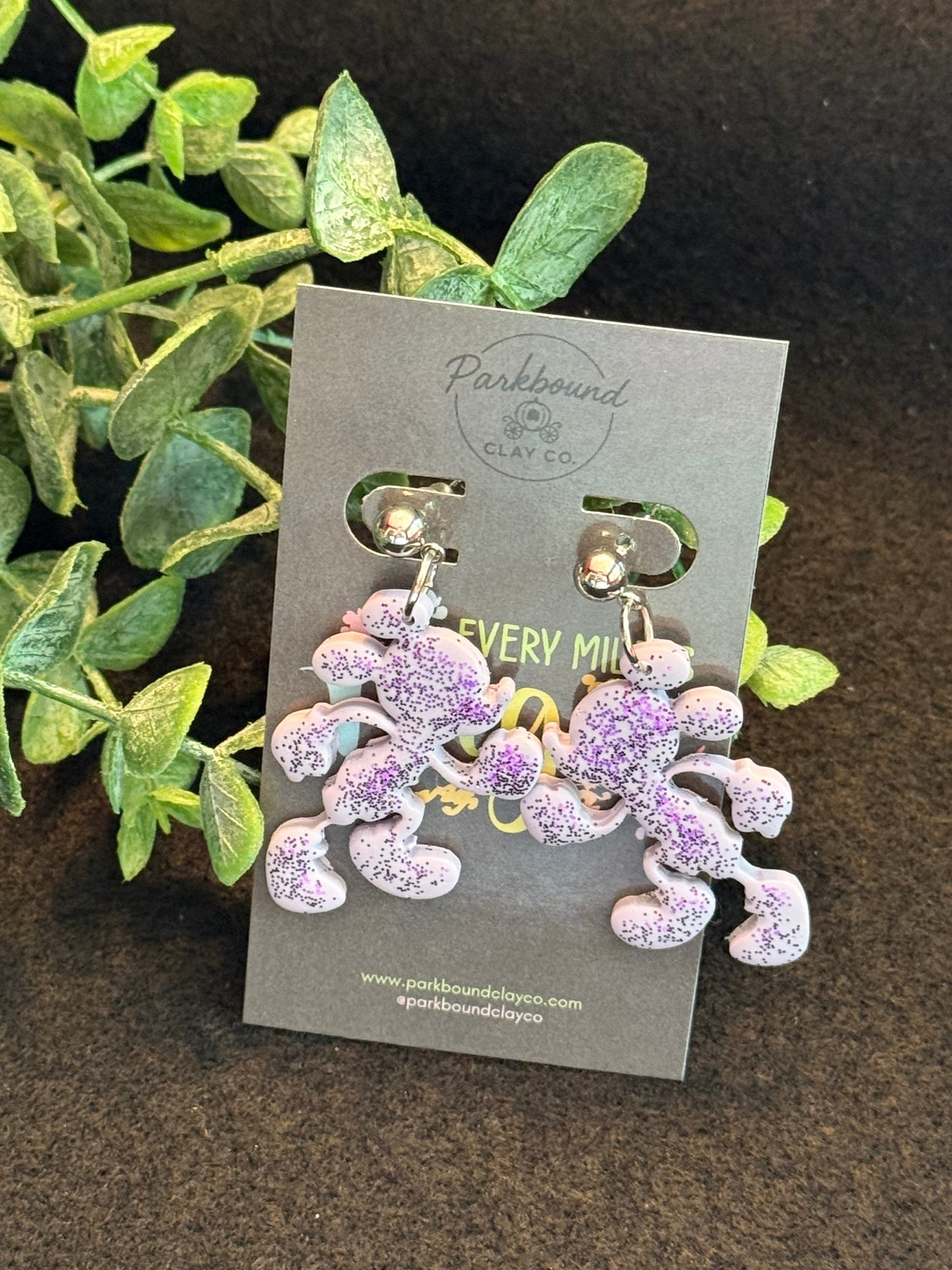 RunDisney Glitter Mouse Earrings