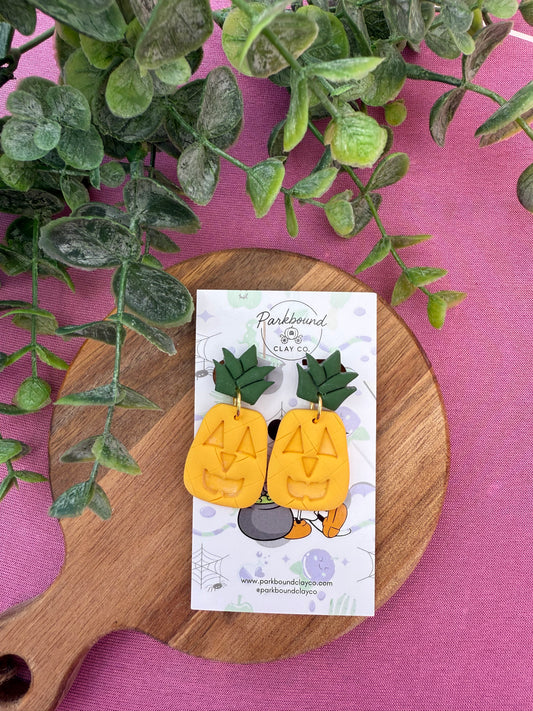 Pineapple Jack-O’-Lantern Earrings | Halloween Disney Inspired Jewelry