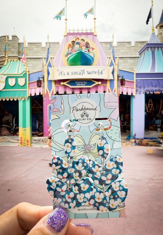 Mary Blair Inspired Earrings | It’s a Small World Floral Dangles | Mid-Century Disney Style | Parkbound Clay Co