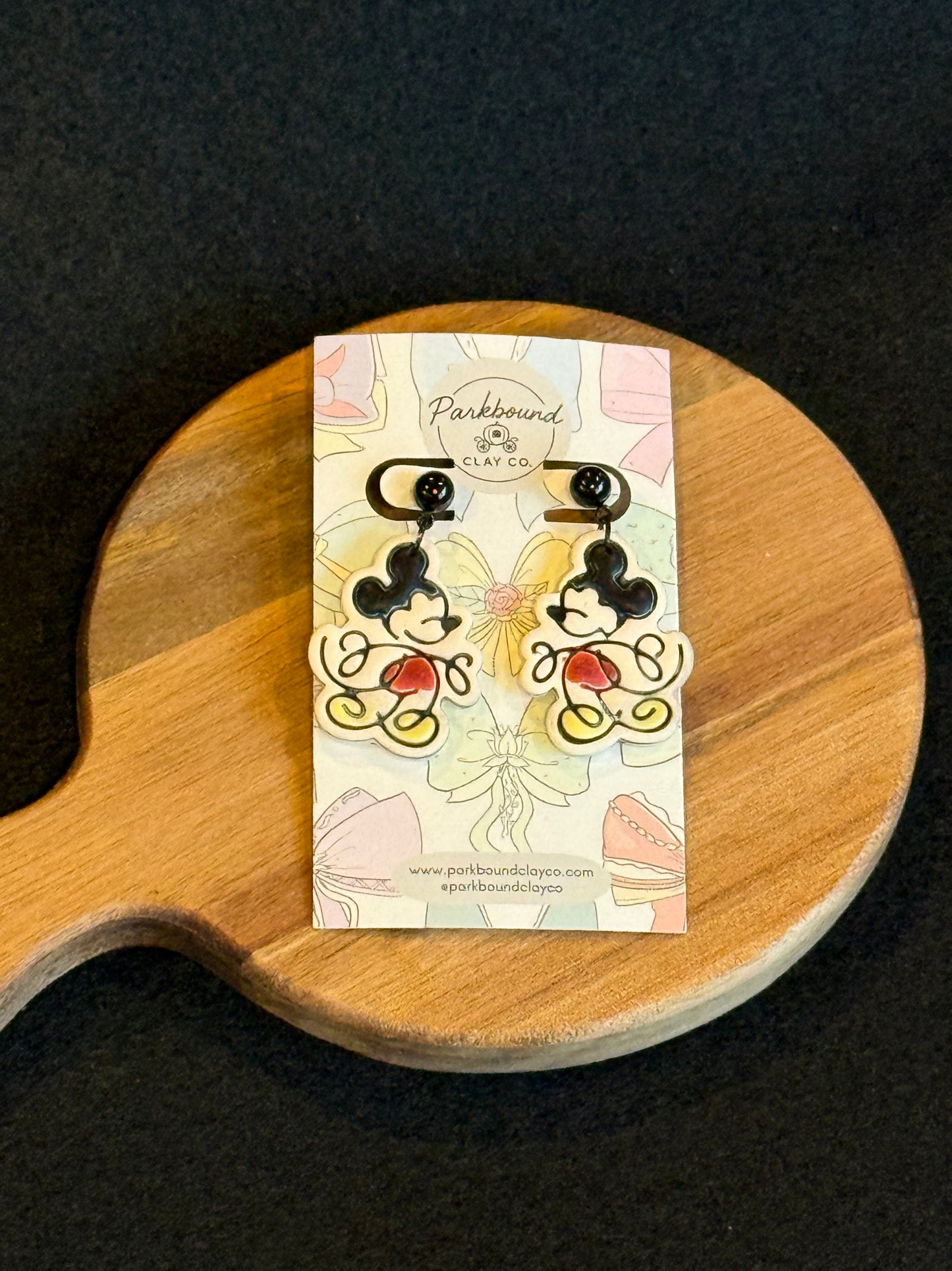 Balloon-Inspired Mickey Earrings | Disney Park Style | Lightweight Polymer Clay Dangles | Magical Mouse Accessories