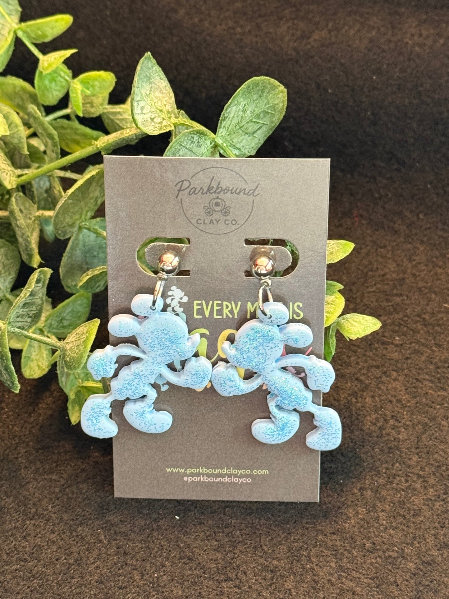 RunDisney Glitter Mouse Earrings