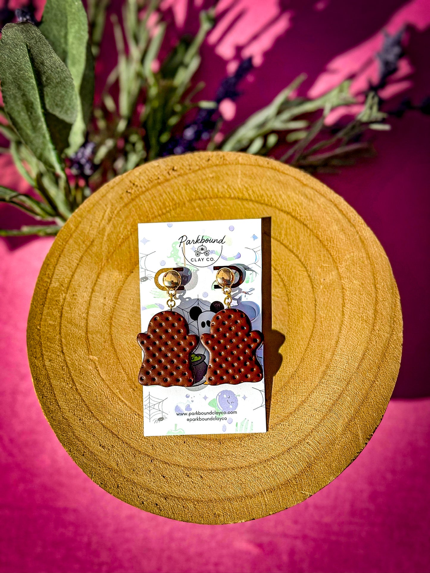 Ghost Ice Cream Sandwich Earrings | Spooky Cute Halloween Polymer Clay Earrings