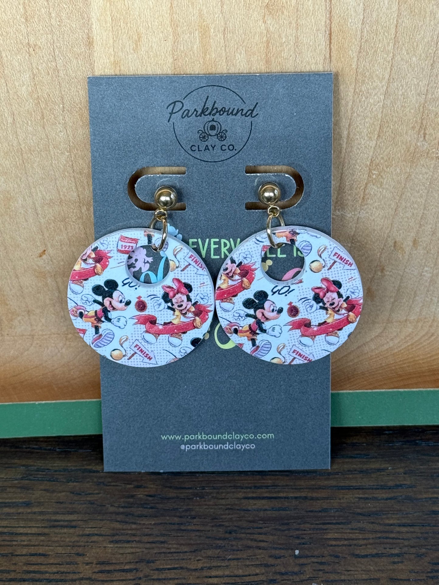 Marathon Weekend Mickey & Minnie Earrings | Round Running Earrings