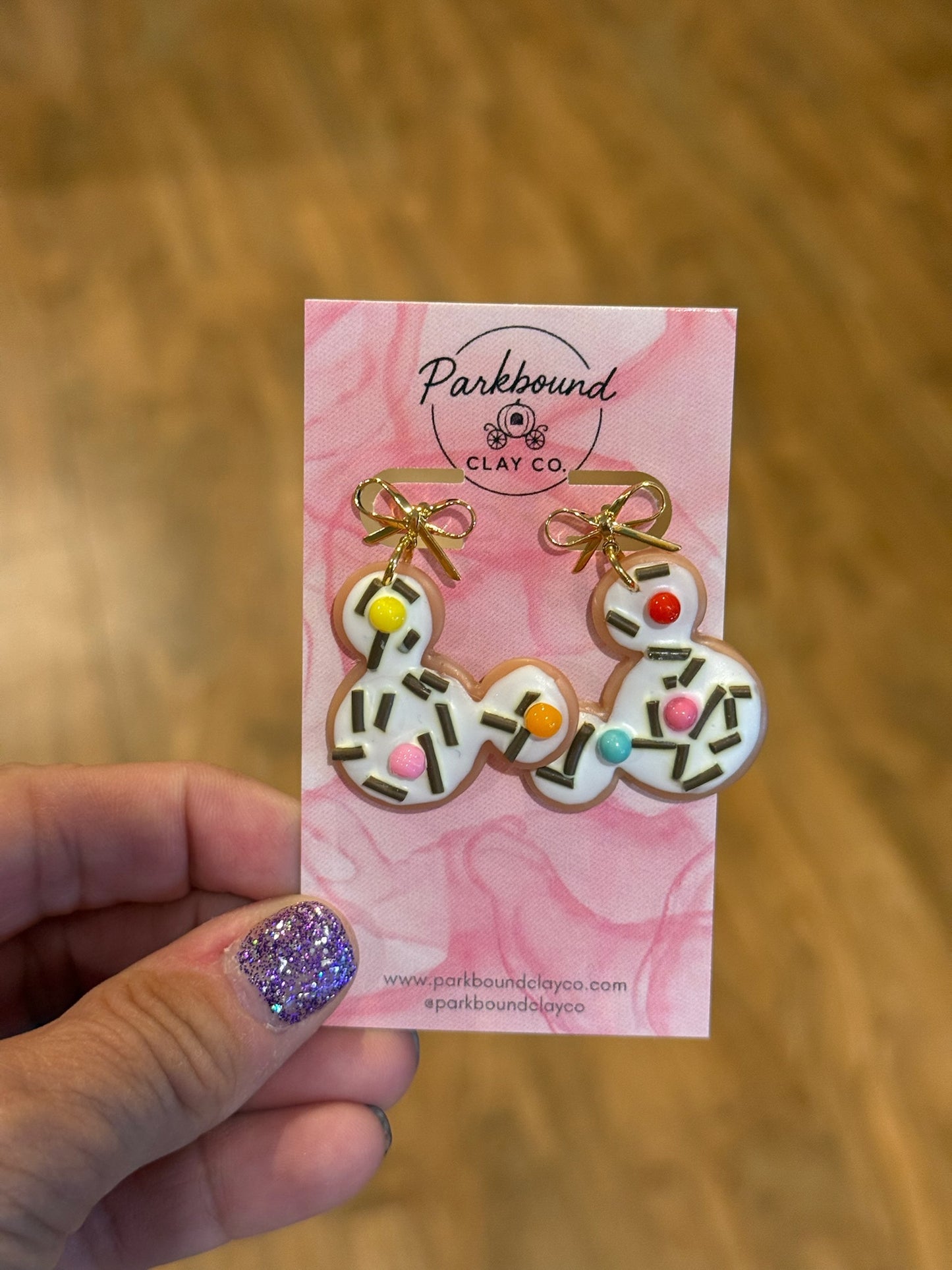 Chocolate & Sprinkle Mouse Ears Earrings