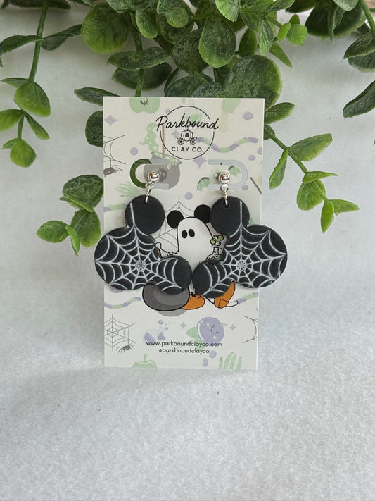 Mouse Spiderweb Earrings – Creepy, Cute, and Perfect for Halloween