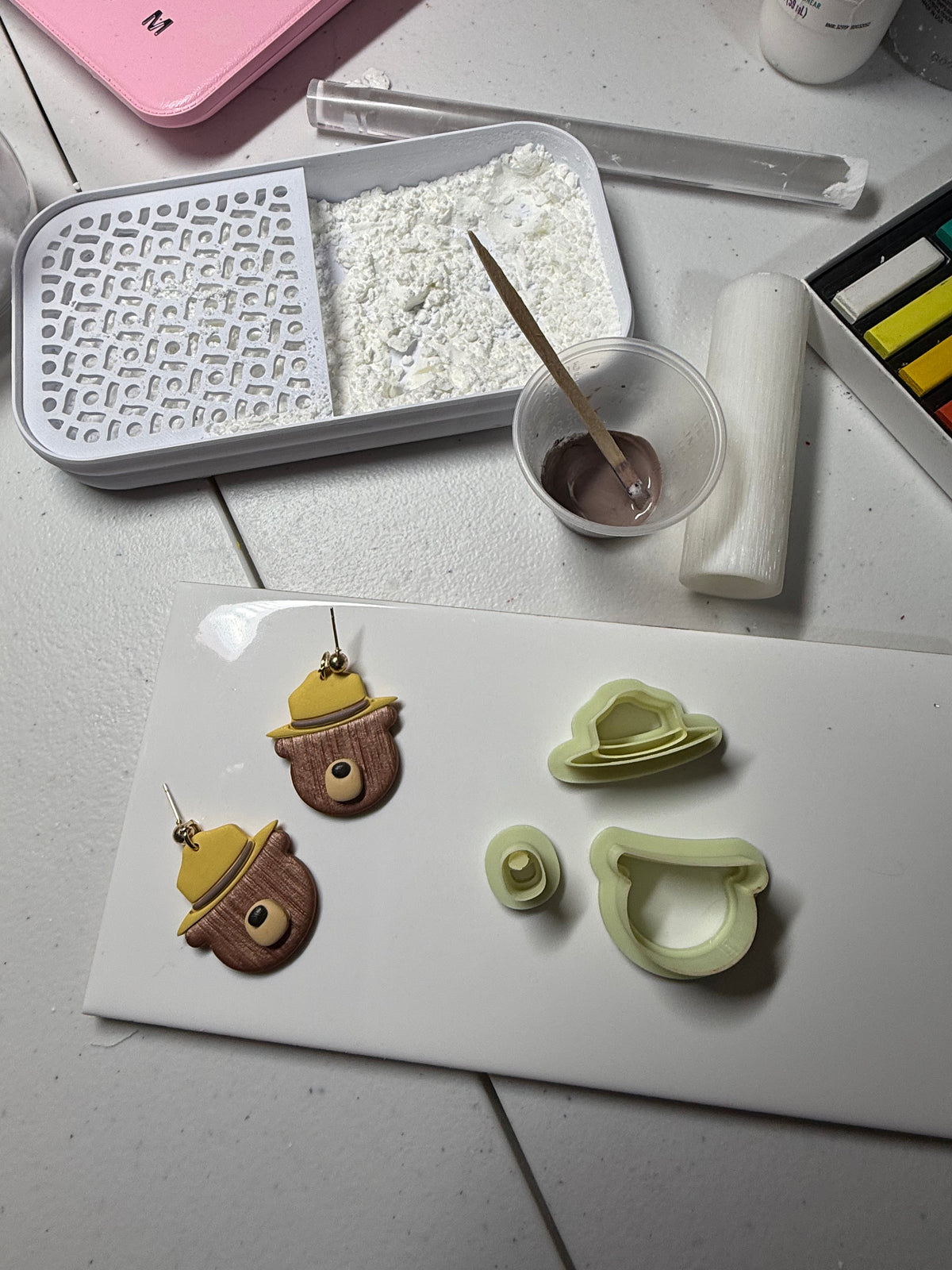 Smokey Bear Earrings | National Park Inspired Polymer Clay Earrings