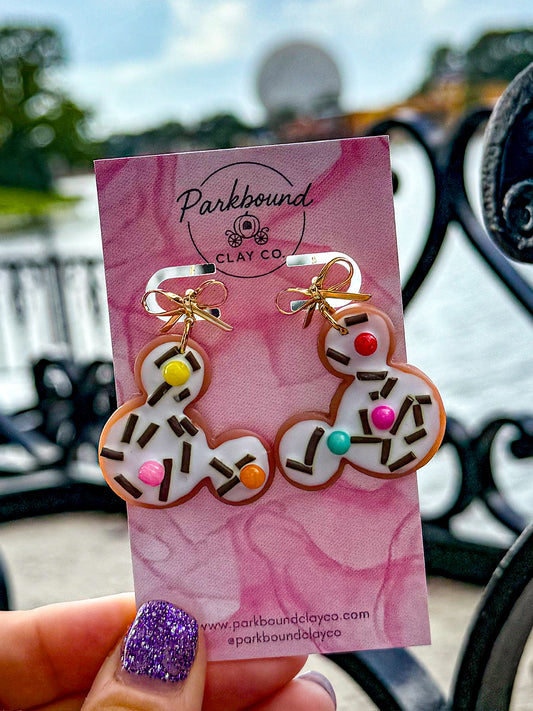 Chocolate & Sprinkle Mouse Ears Earrings