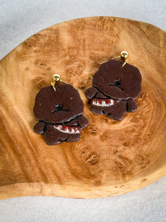 Chewbacca Earrings | Handmade Wookiee Jewelry | Star Wars Inspired Clay Earrings | Disneybounding Gift | Fandom Cosplay Accessory