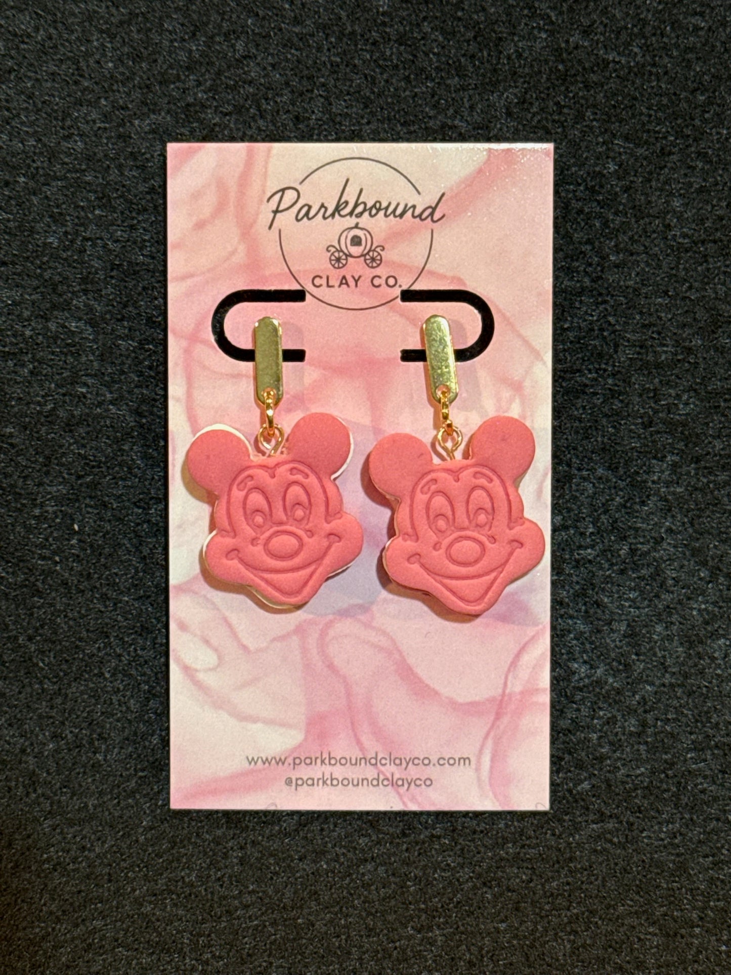 Pink Mickey Ice Cream Sandwich Earrings