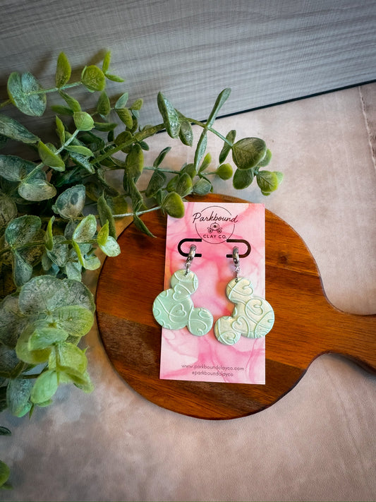 Mint Green Mouse Head Earrings