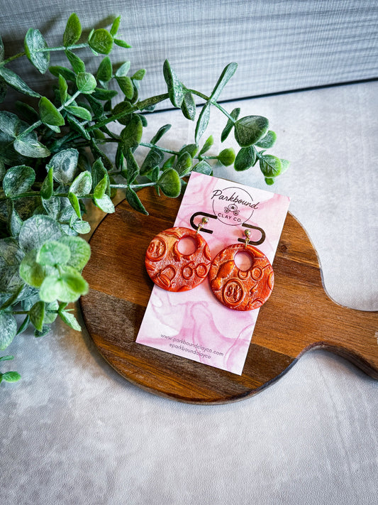 Orange & Copper Wizard-Inspired Earrings