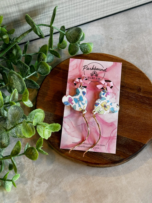 Vintage Bows Mouse Head Earrings