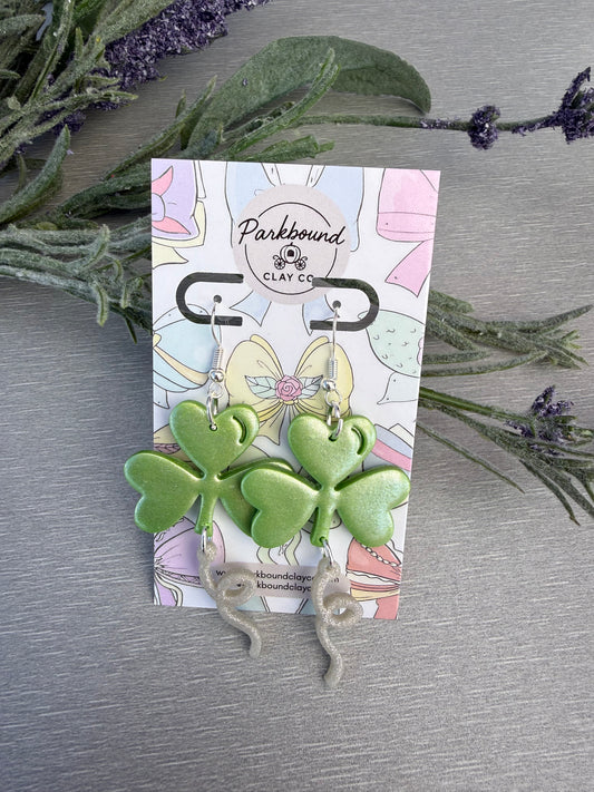 Shamrock Balloon Dangles | Lucky Green Statement Jewelry