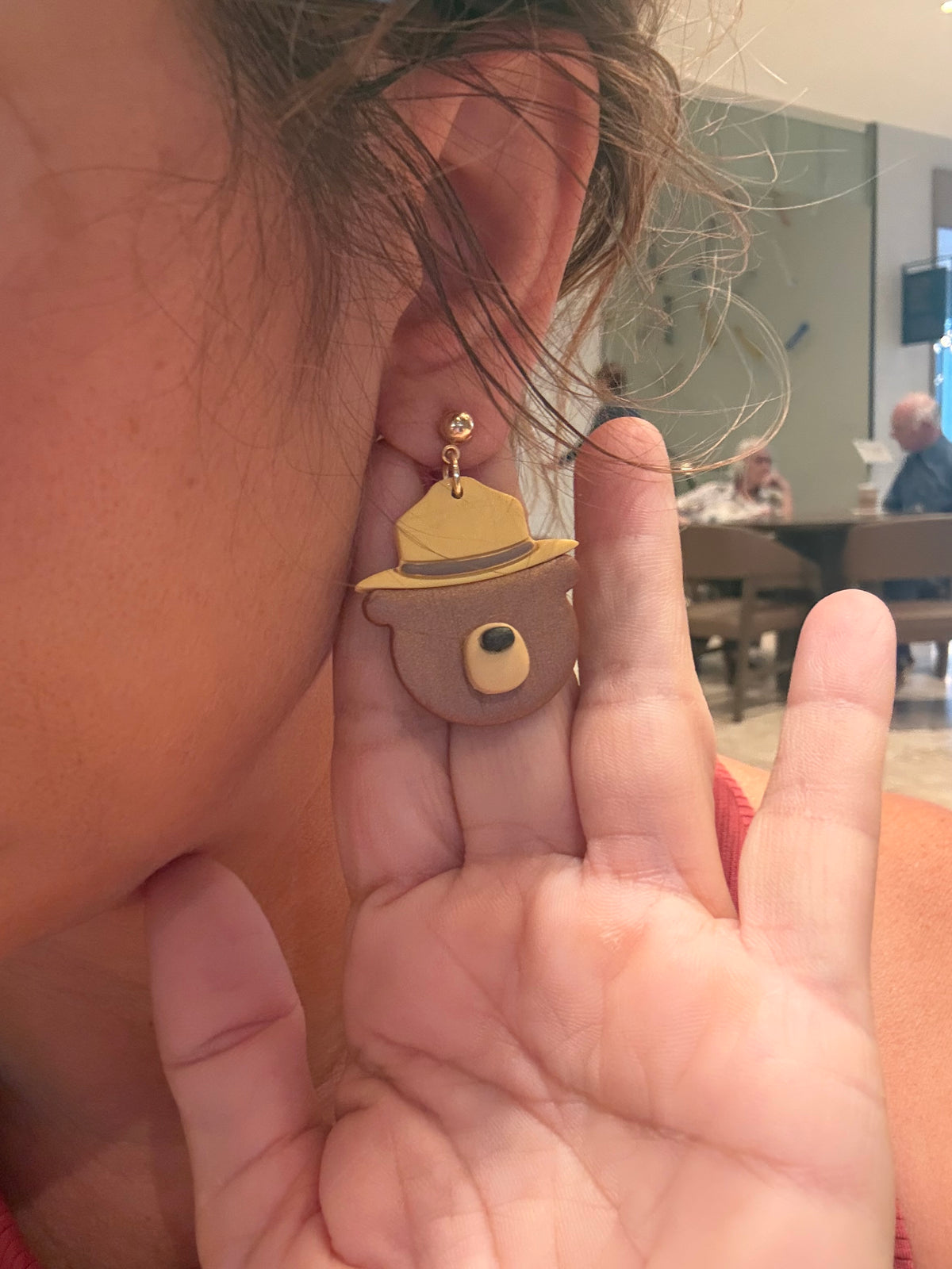 Smokey Bear Earrings | National Park Inspired Polymer Clay Earrings