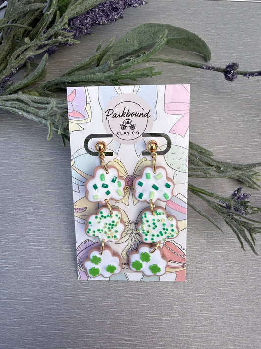 Lucky Sprinkle Cookie Dangles | St Patrick Treat Statement Jewelry