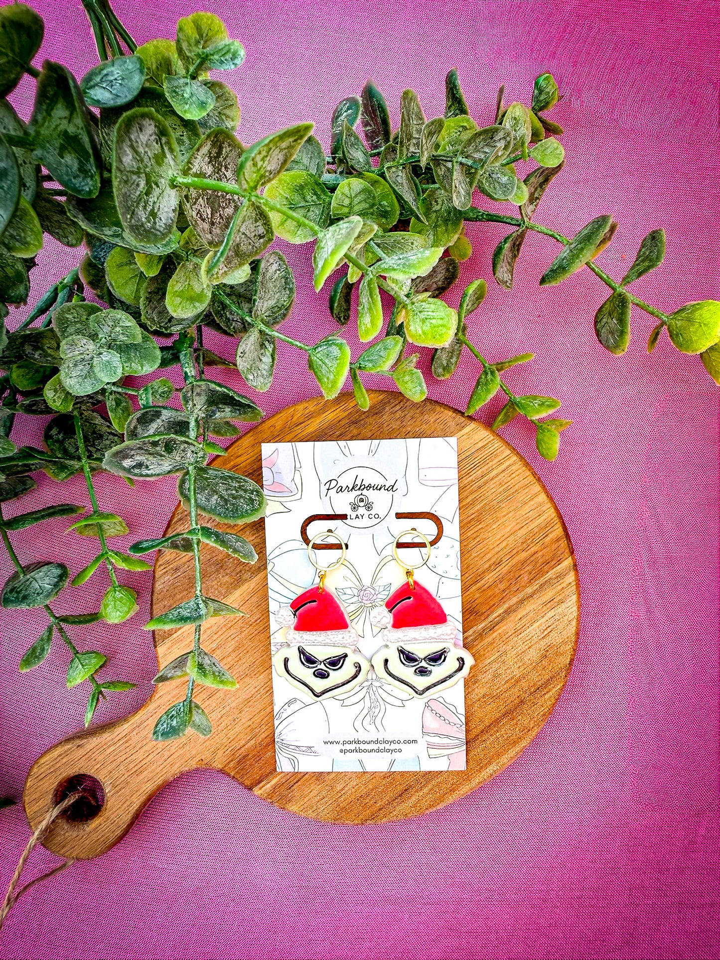 Grinch-Inspired Christmas Earrings | Polymer Clay Holiday Earrings