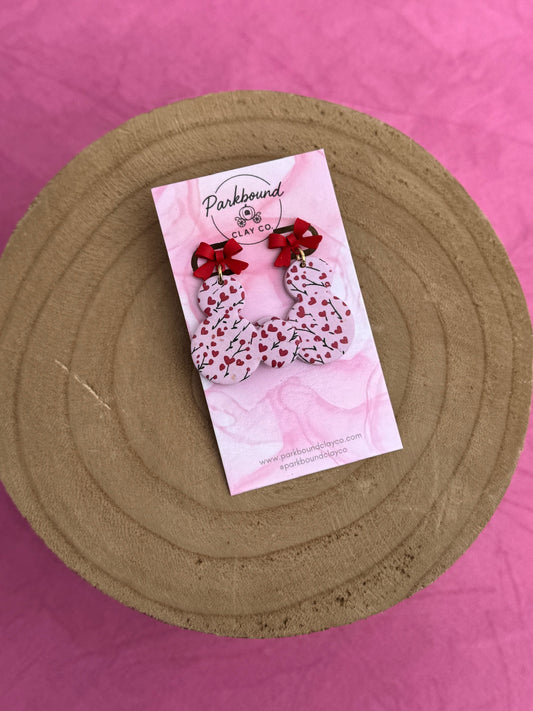 Heart Flower Mickey Dangle Earrings