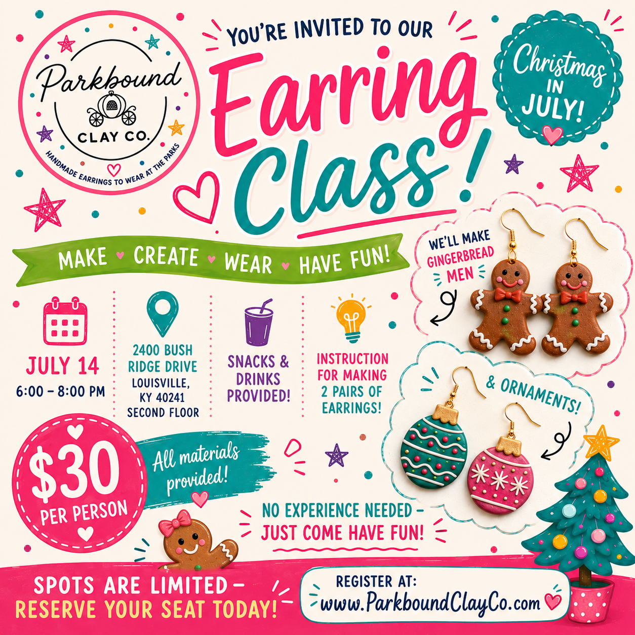 Earring Making Class Ticket | July 14, 2026