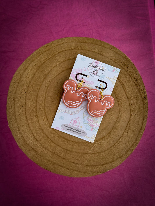 Mickey Gingerbread Cookie Earrings | Handmade Polymer Clay Earrings | Holiday Collection | Parkbound Clay Co