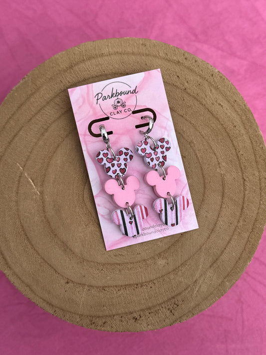 Valentine Mickey Trio Earrings