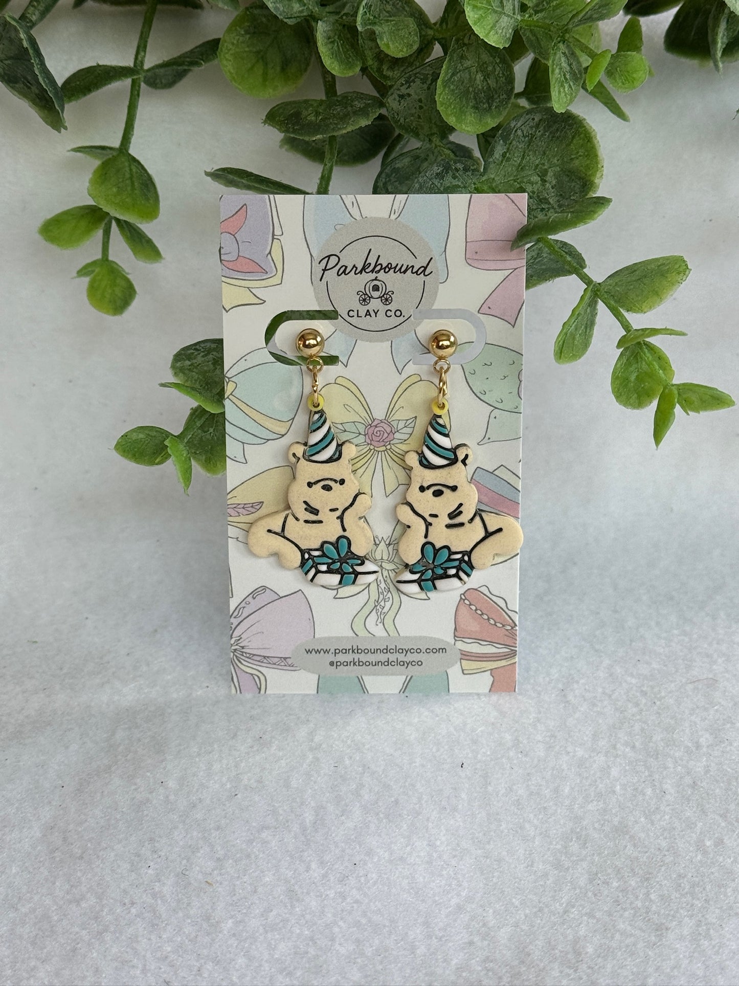 Pooh-Inspired Birthday Earrings