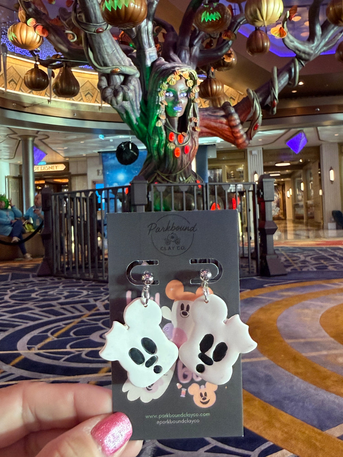 Mickey Ghost Ice Cream Sandwich Earrings | Spooky Halloween Polymer Clay Earrings