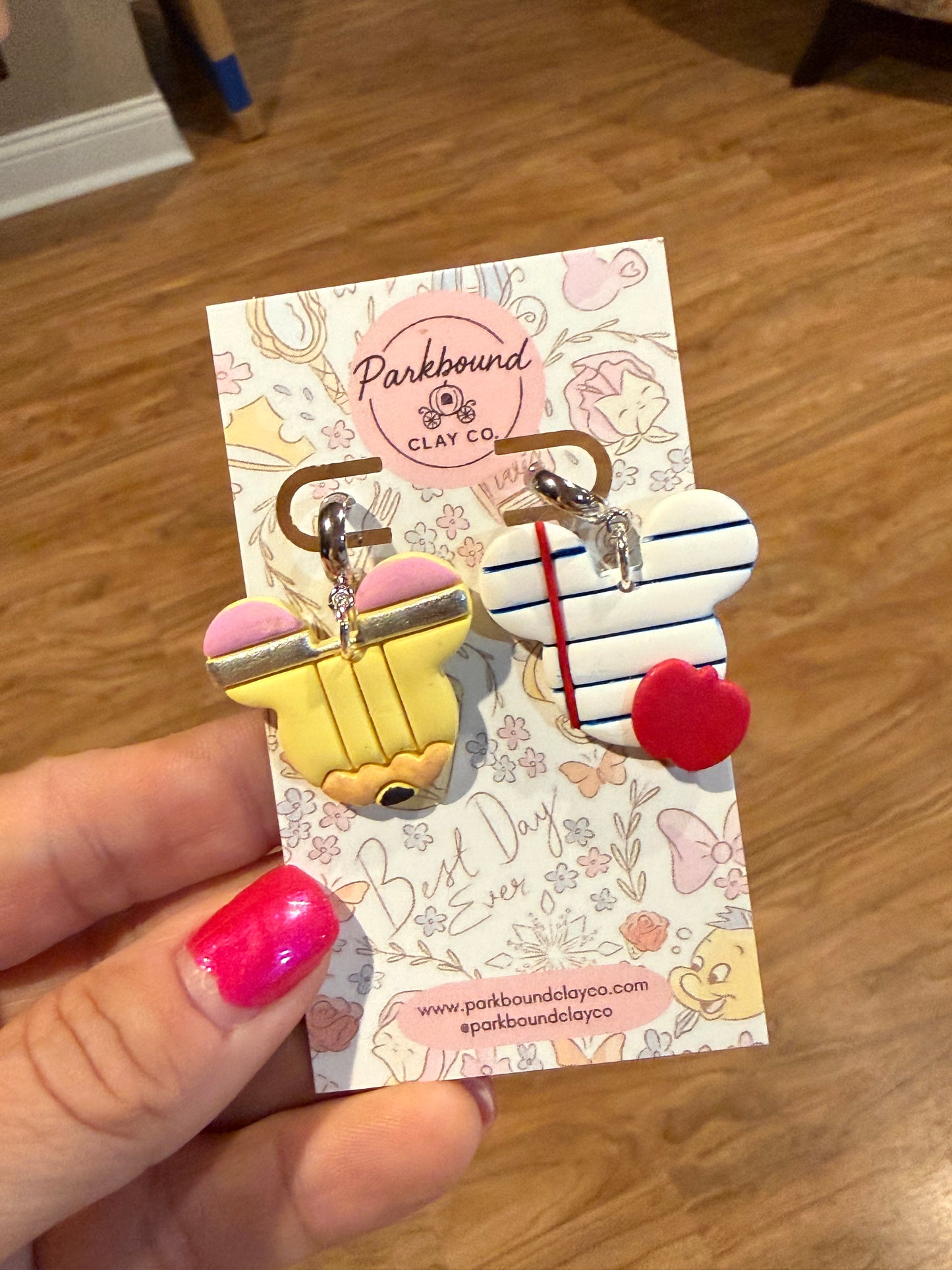 Mouse-Inspired Pencil & Notebook Paper Polymer Clay Dangle Earrings | Back to School Teacher Earrings