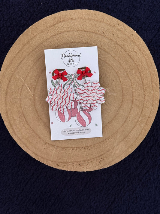 Little Debbie Snowflake Earrings | Christmas Cookie Earrings | Handmade Polymer Clay Jewelry | Parkbound Clay Co