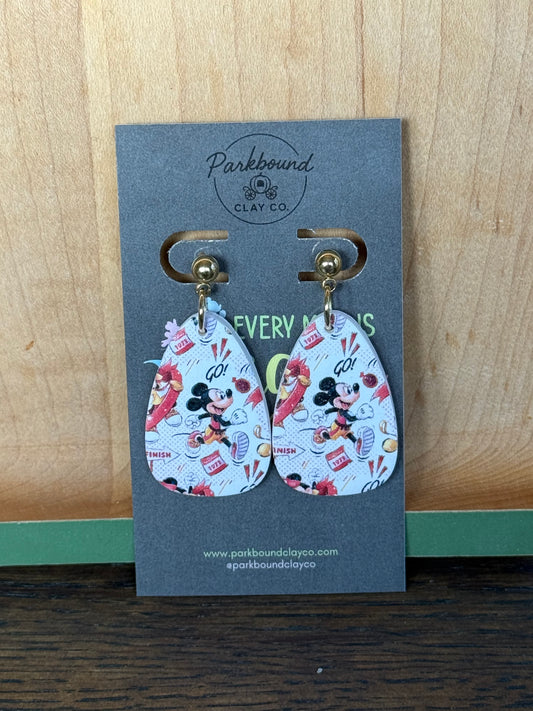 Marathon Weekend Mickey & Minnie Earrings | Teardrop Running Earrings