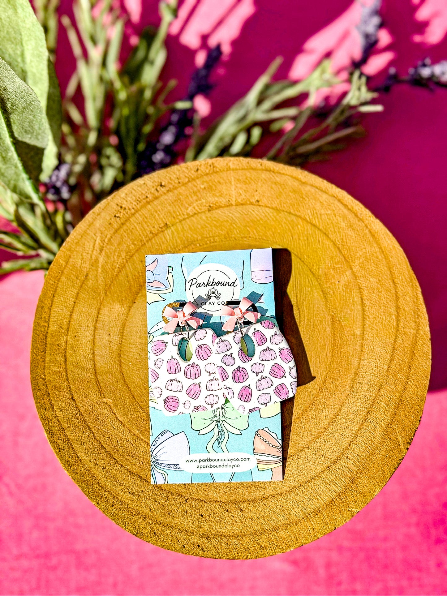 Pumpkin Earrings with Bows | Fall & Halloween Polymer Clay Earrings