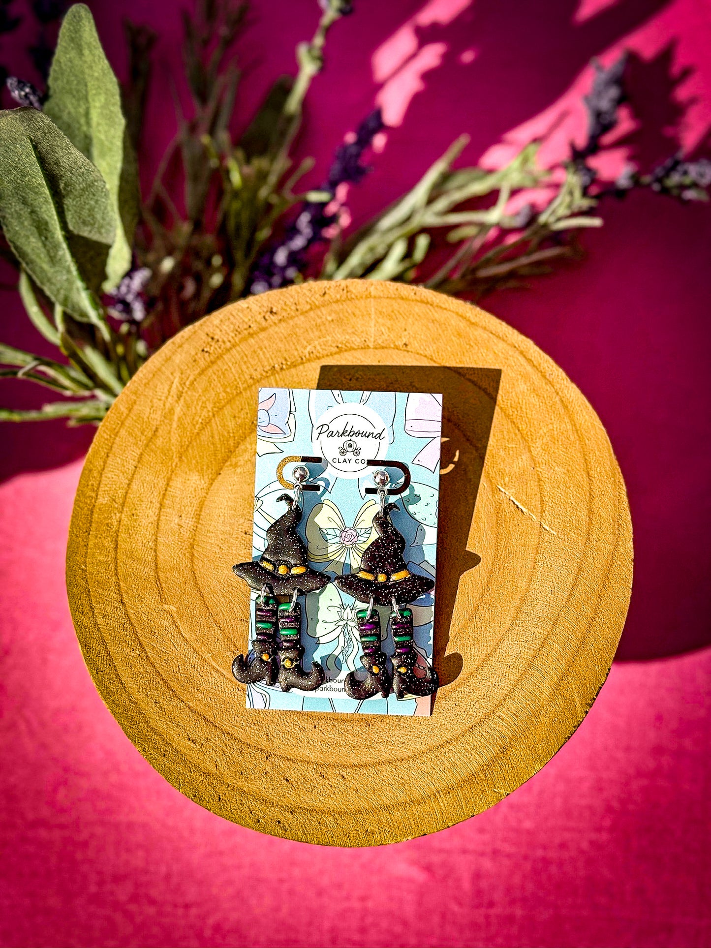 Witch Hat & Boots Earrings | Halloween Polymer Clay Earrings