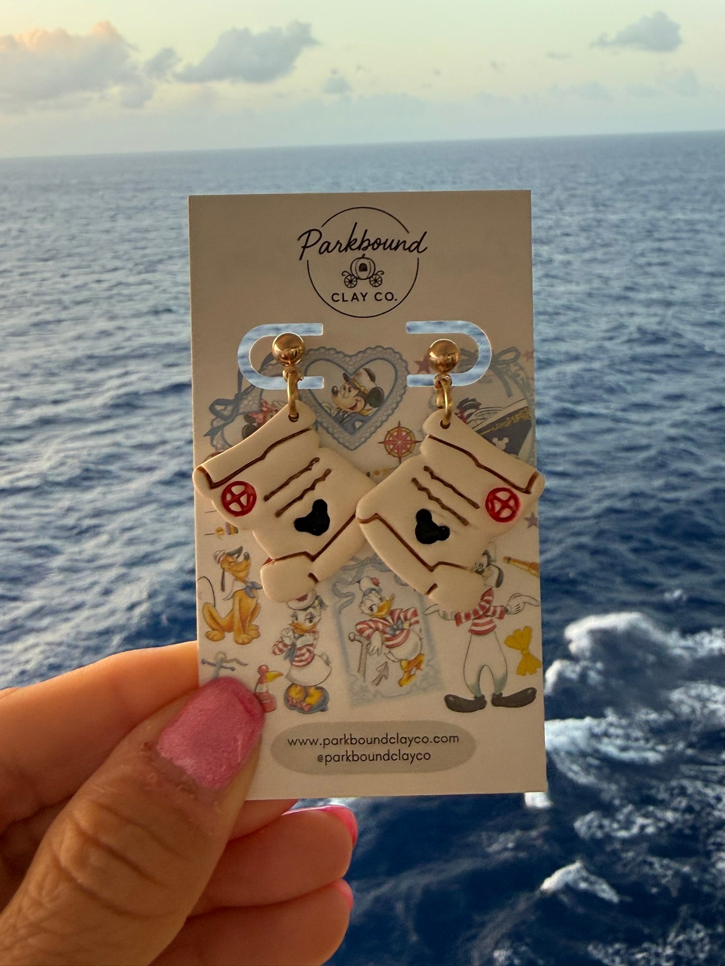 Treasure Map Mouse Ears Dangle Earrings