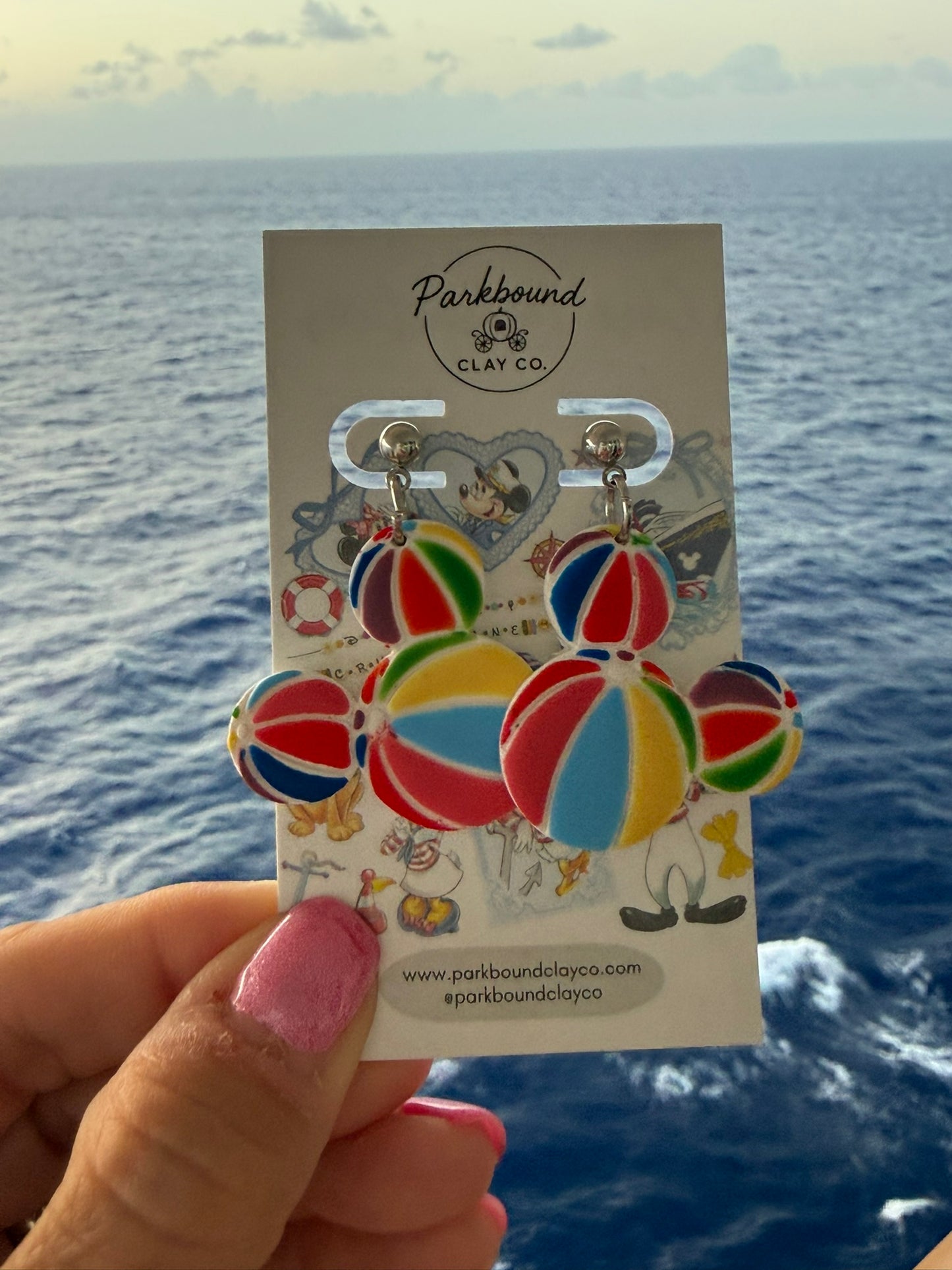 Beach Ball Mouse Dangle Earrings