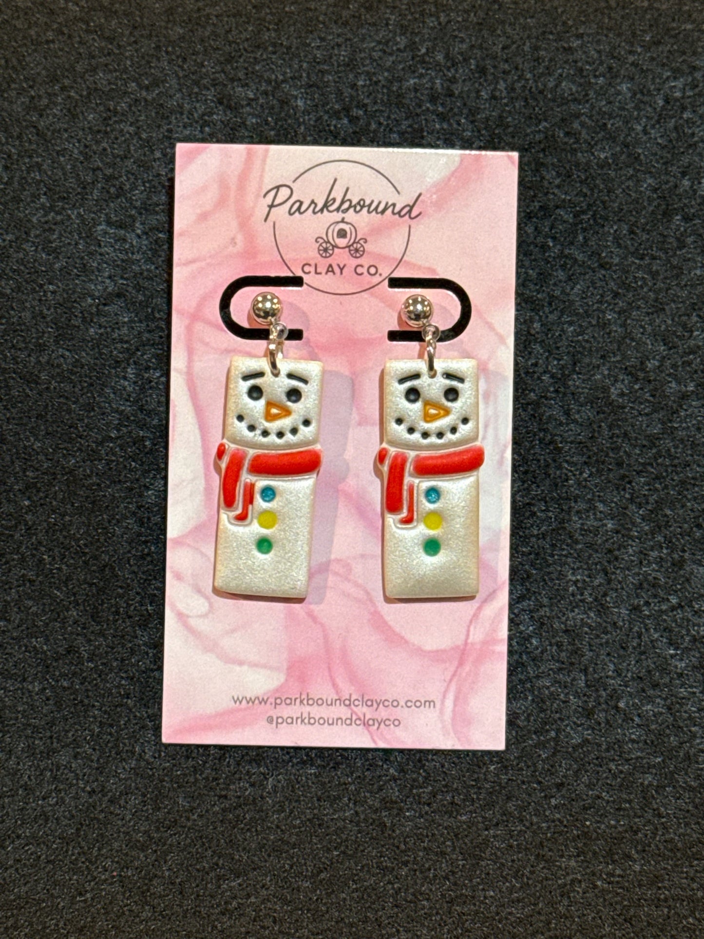 Festive Snowman Dangles | Winter Polymer Clay Statement Jewelry