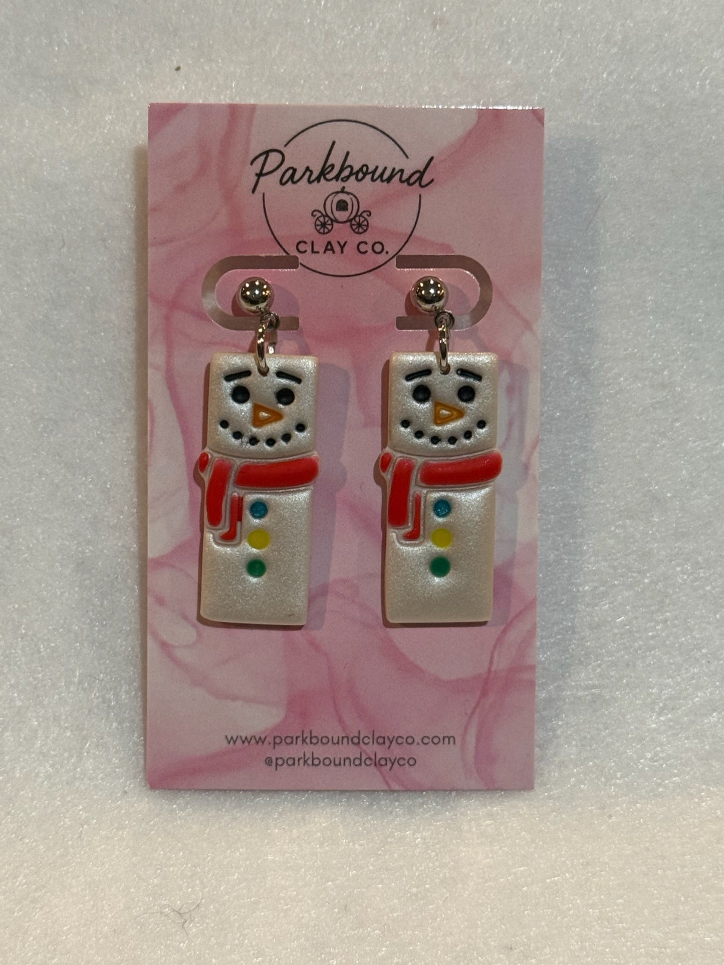 Festive Snowman Dangles | Winter Polymer Clay Statement Jewelry