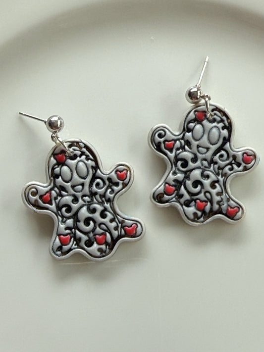 Swirly Ghost Mouse Earrings | Spooky Cute Halloween Polymer Clay Earrings
